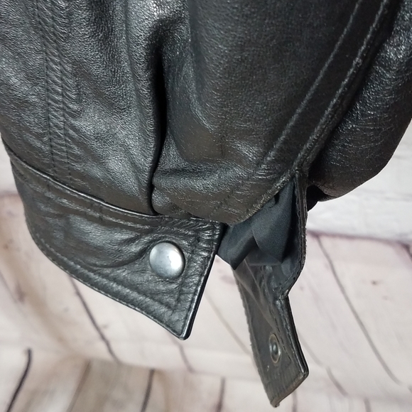 Byrnes & Baker Leather Jacket Bomber Classic Racer Motorcycle MotoCloak Size XL - Picture 3 of 7